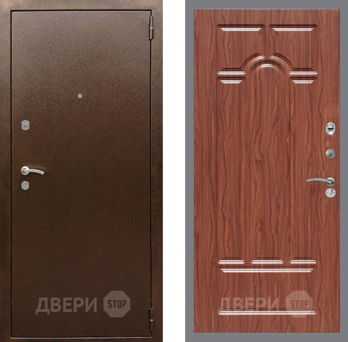 Входная металлическая Дверь Рекс (REX) 1А Медный Антик FL-58 орех тисненый в Краснознаменске