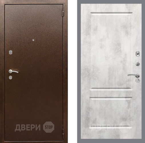 Входная металлическая Дверь Рекс (REX) 1А Медный Антик FL-117 Бетон светлый в Краснознаменске