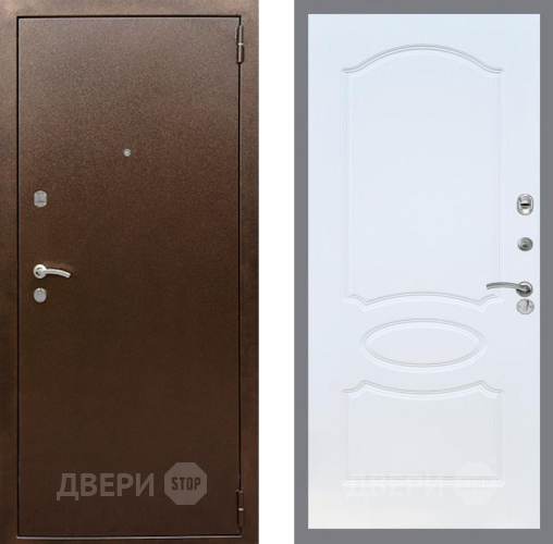 Входная металлическая Дверь Рекс (REX) 1А Медный Антик FL-128 Белый ясень в Краснознаменске