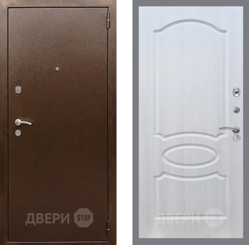 Входная металлическая Дверь Рекс (REX) 1А Медный Антик FL-128 Лиственница беж в Краснознаменске