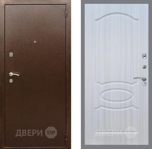 Дверь Рекс (REX) 1А Медный Антик FL-128 Сандал белый в Краснознаменске
