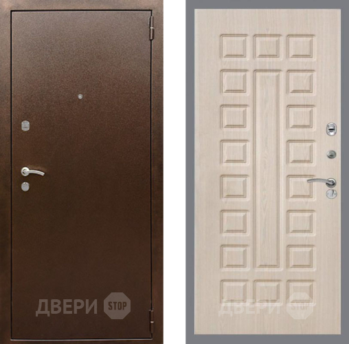 Входная металлическая Дверь Рекс (REX) 1А Медный Антик FL-183 Беленый дуб в Краснознаменске