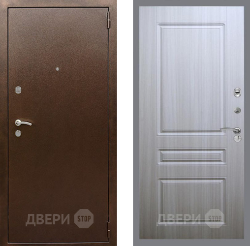 Входная металлическая Дверь Рекс (REX) 1А Медный Антик FL-243 Сандал белый в Краснознаменске