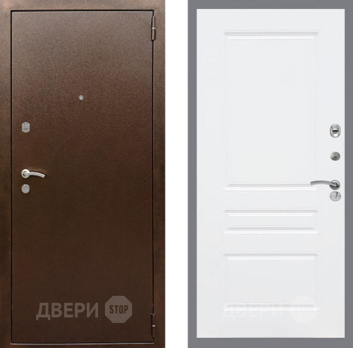 Входная металлическая Дверь Рекс (REX) 1А Медный Антик FL-243 Силк Сноу в Краснознаменске