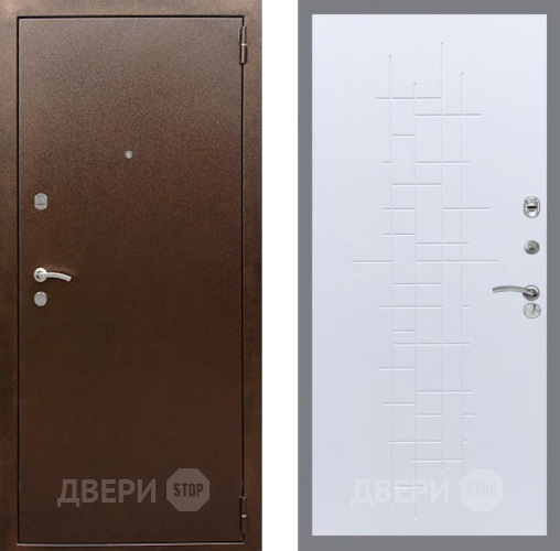 Дверь Рекс (REX) 1А Медный Антик FL-289 Белый ясень в Краснознаменске