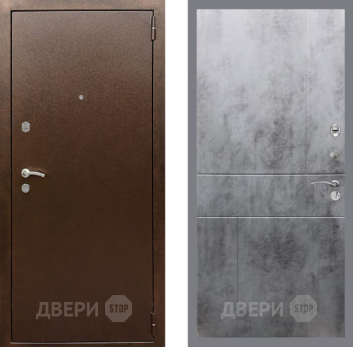Входная металлическая Дверь Рекс (REX) 1А Медный Антик FL-290 Бетон темный в Краснознаменске
