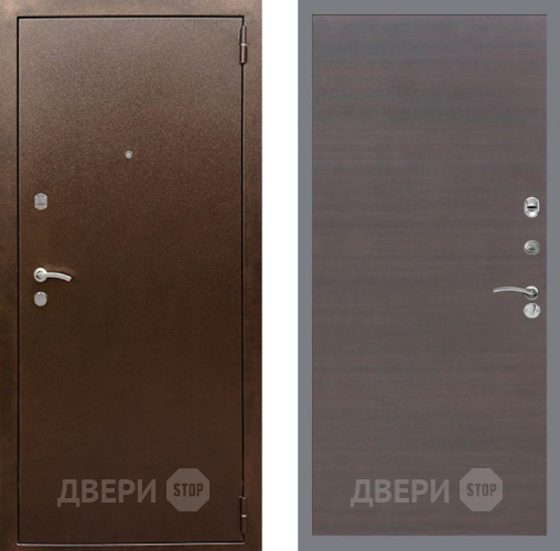 Входная металлическая Дверь Рекс (REX) 1А Медный Антик GL венге поперечный в Краснознаменске