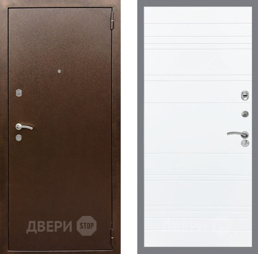 Дверь Рекс (REX) 1А Медный Антик Line Силк Сноу в Краснознаменске