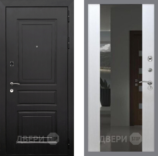 Входная металлическая Дверь Рекс (REX) 6 Венге СБ-16 Зеркало Белый ясень в Краснознаменске
