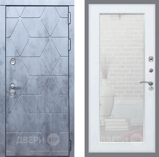Входная металлическая Дверь Рекс (REX) 28 Зеркало Пастораль Силк Сноу в Краснознаменске