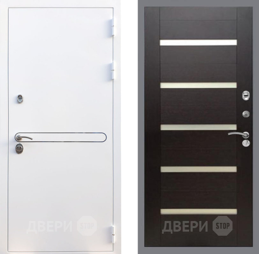 Дверь Рекс (REX) 27 СБ-14 стекло белое венге поперечный в Краснознаменске