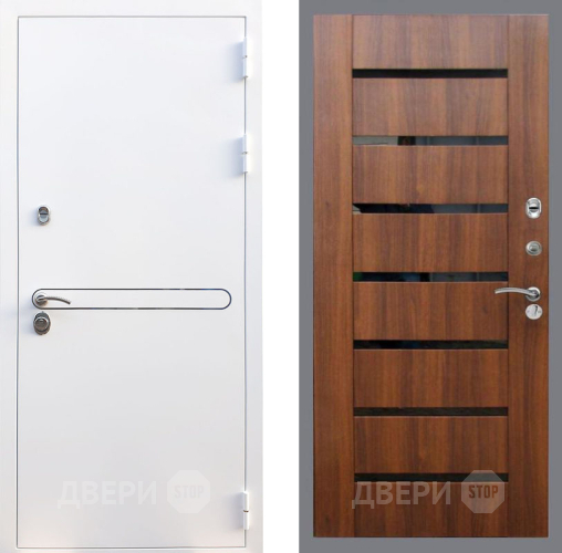 Входная металлическая Дверь Рекс (REX) 27 СБ-14 стекло черное Орех бренди в Краснознаменске