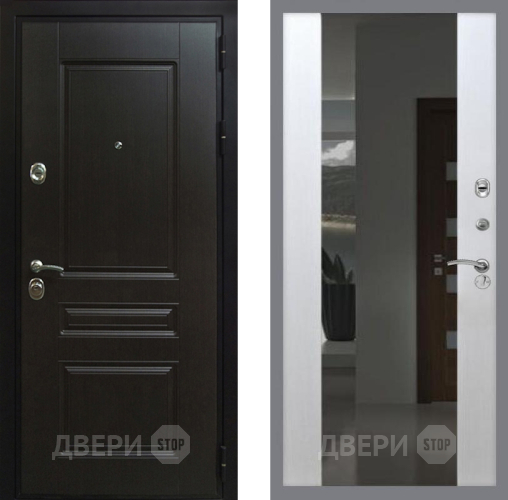 Дверь Рекс (REX) Премиум-Н СБ-16 Зеркало Белый ясень в Краснознаменске