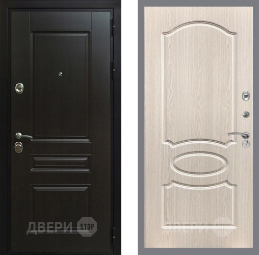 Входная металлическая Дверь Рекс (REX) Премиум-Н FL-128 Беленый дуб в Краснознаменске