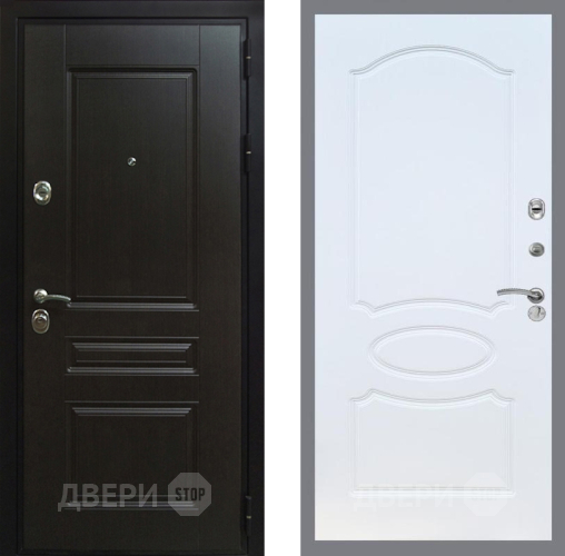Входная металлическая Дверь Рекс (REX) Премиум-Н FL-128 Белый ясень в Краснознаменске