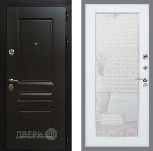 Дверь Рекс (REX) Премиум-Н Зеркало Пастораль Белый ясень в Краснознаменске