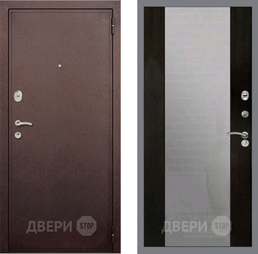 Дверь Рекс (REX) 2 Медный Антик СБ-16 Зеркало Венге в Краснознаменске