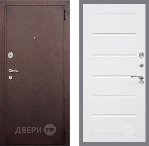 Дверь Рекс (REX) 2 Медный Антик Сити Белый ясень в Краснознаменске