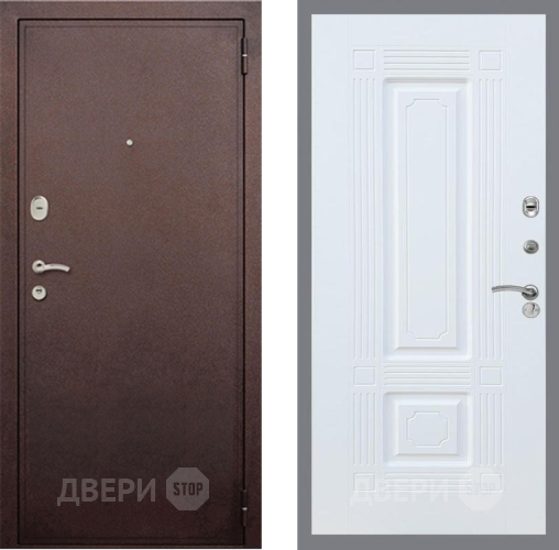 Входная металлическая Дверь Рекс (REX) 2 Медный Антик FL-2 Силк Сноу в Краснознаменске