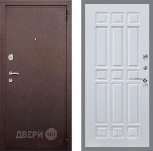 Дверь Рекс (REX) 2 Медный Антик FL-33 Белый ясень в Краснознаменске