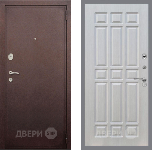 Входная металлическая Дверь Рекс (REX) 2 Медный Антик FL-33 Лиственница беж в Краснознаменске