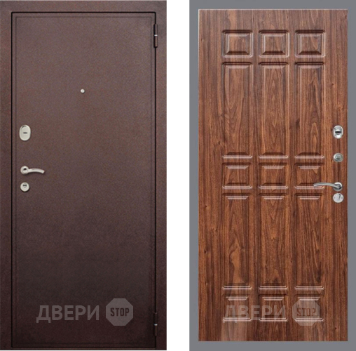 Дверь Рекс (REX) 2 Медный Антик FL-33 орех тисненый в Краснознаменске