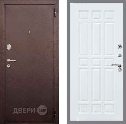 Входная металлическая Дверь Рекс (REX) 2 Медный Антик FL-33 Силк Сноу в Краснознаменске