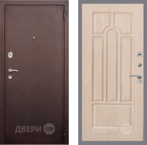 Дверь Рекс (REX) 2 Медный Антик FL-58 Беленый дуб в Краснознаменске