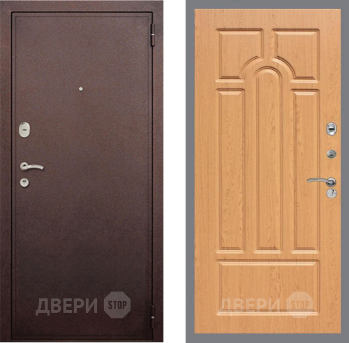 Входная металлическая Дверь Рекс (REX) 2 Медный Антик FL-58 Дуб в Краснознаменске