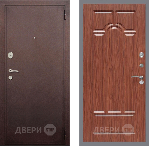 Входная металлическая Дверь Рекс (REX) 2 Медный Антик FL-58 орех тисненый в Краснознаменске