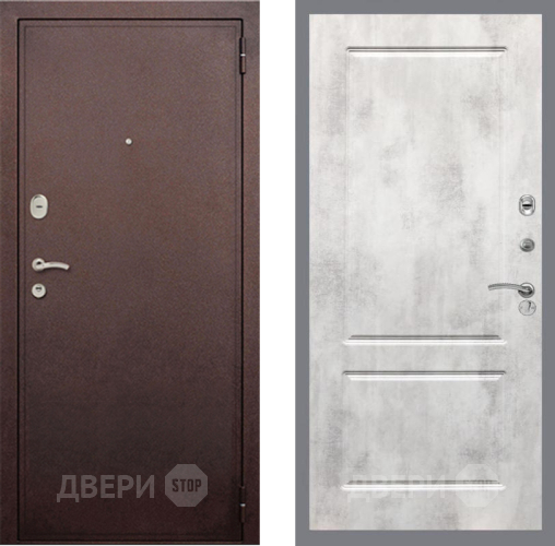 Входная металлическая Дверь Рекс (REX) 2 Медный Антик FL-117 Бетон светлый в Краснознаменске