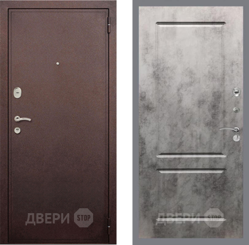 Входная металлическая Дверь Рекс (REX) 2 Медный Антик FL-117 Бетон темный в Краснознаменске