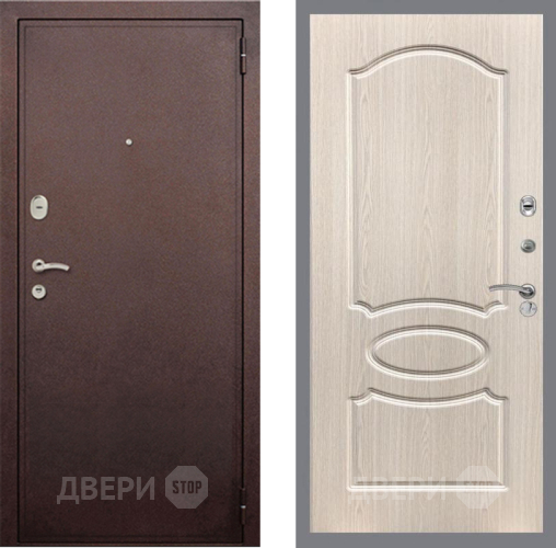 Дверь Рекс (REX) 2 Медный Антик FL-128 Беленый дуб в Краснознаменске