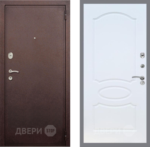 Дверь Рекс (REX) 2 Медный Антик FL-128 Белый ясень в Краснознаменске