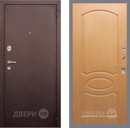 Входная металлическая Дверь Рекс (REX) 2 Медный Антик FL-128 Дуб в Краснознаменске