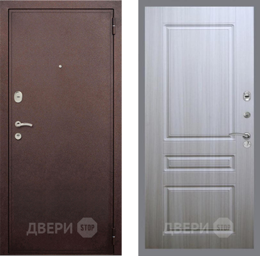Входная металлическая Дверь Рекс (REX) 2 Медный Антик FL-243 Сандал белый в Краснознаменске