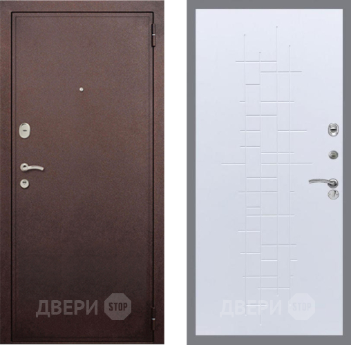Дверь Рекс (REX) 2 Медный Антик FL-289 Белый ясень в Краснознаменске