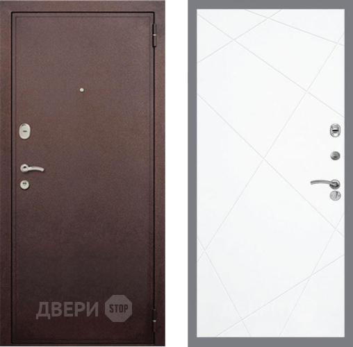 Входная металлическая Дверь Рекс (REX) 2 Медный Антик FL-291 Силк Сноу в Краснознаменске