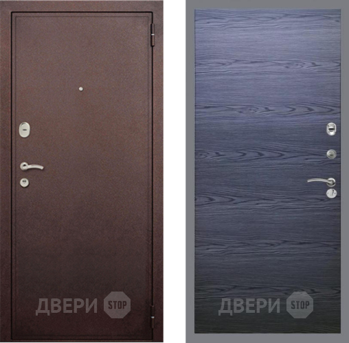 Входная металлическая Дверь Рекс (REX) 2 Медный Антик GL Дуб тангенальный черный в Краснознаменске
