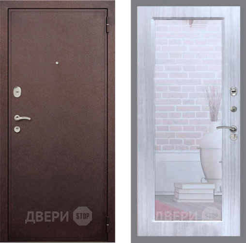 Дверь Рекс (REX) 2 Медный Антик Зеркало Пастораль Сандал белый в Краснознаменске