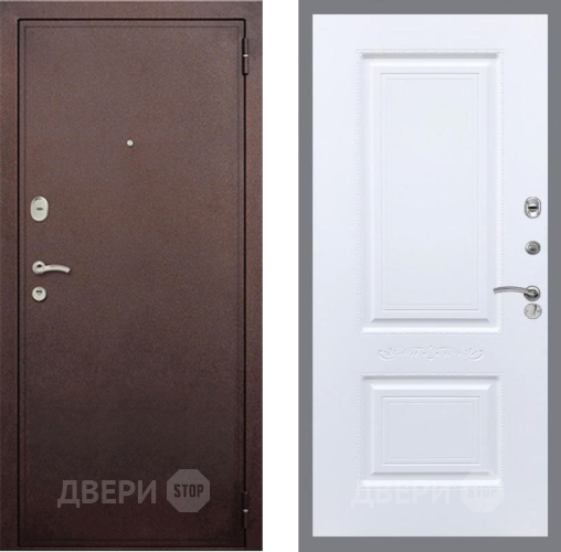 Дверь Рекс (REX) 2 Медный Антик Смальта Силк Сноу в Краснознаменске