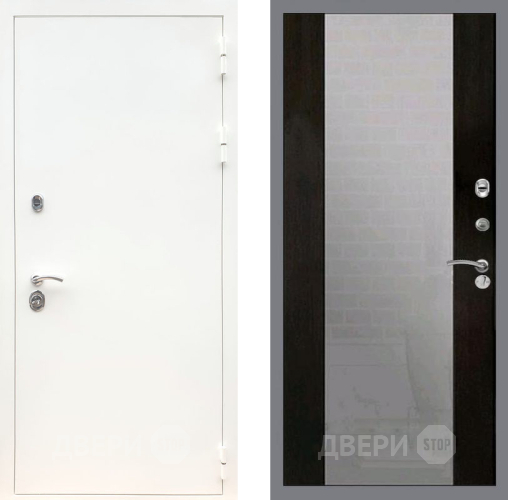 Дверь Рекс (REX) 5 Белая Шагрень СБ-16 Зеркало Венге в Краснознаменске