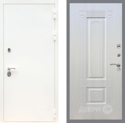 Входная металлическая Дверь Рекс (REX) 5 Белая Шагрень FL-2 Лиственница беж в Краснознаменске