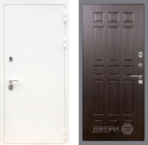 Входная металлическая Дверь Рекс (REX) 5 Белая Шагрень FL-33 Венге в Краснознаменске