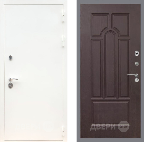 Входная металлическая Дверь Рекс (REX) 5 Белая Шагрень FL-58 Венге в Краснознаменске