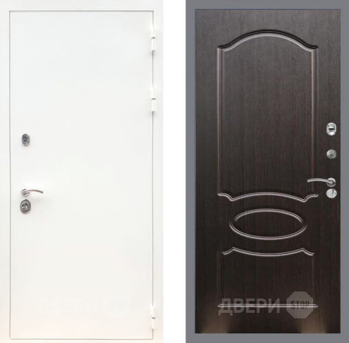 Входная металлическая Дверь Рекс (REX) 5 Белая Шагрень FL-128 Венге светлый в Краснознаменске