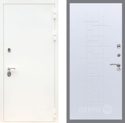 Входная металлическая Дверь Рекс (REX) 5 Белая Шагрень FL-289 Белый ясень в Краснознаменске