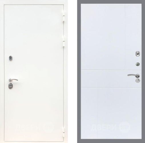 Входная металлическая Дверь Рекс (REX) 5 Белая Шагрень FL-290 Силк Сноу в Краснознаменске