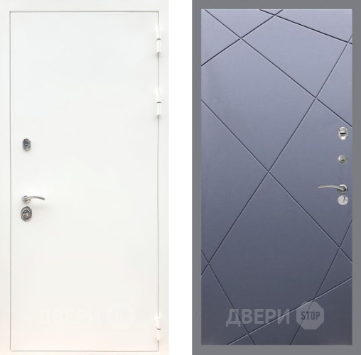 Входная металлическая Дверь Рекс (REX) 5 Белая Шагрень FL-291 Силк титан в Краснознаменске