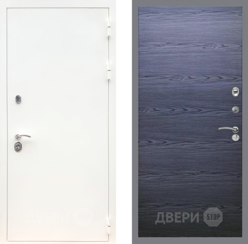 Входная металлическая Дверь Рекс (REX) 5 Белая Шагрень GL Дуб тангенальный черный в Краснознаменске